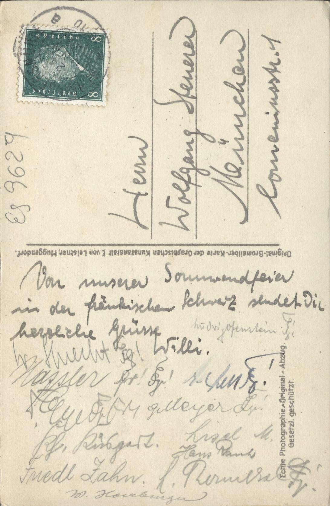 Ansichtskarte mit der Schottersmühle, Textseite, im Juni 1929 Ansichtskarte mit der Schottersmühle, Textseite, im Juni 1929