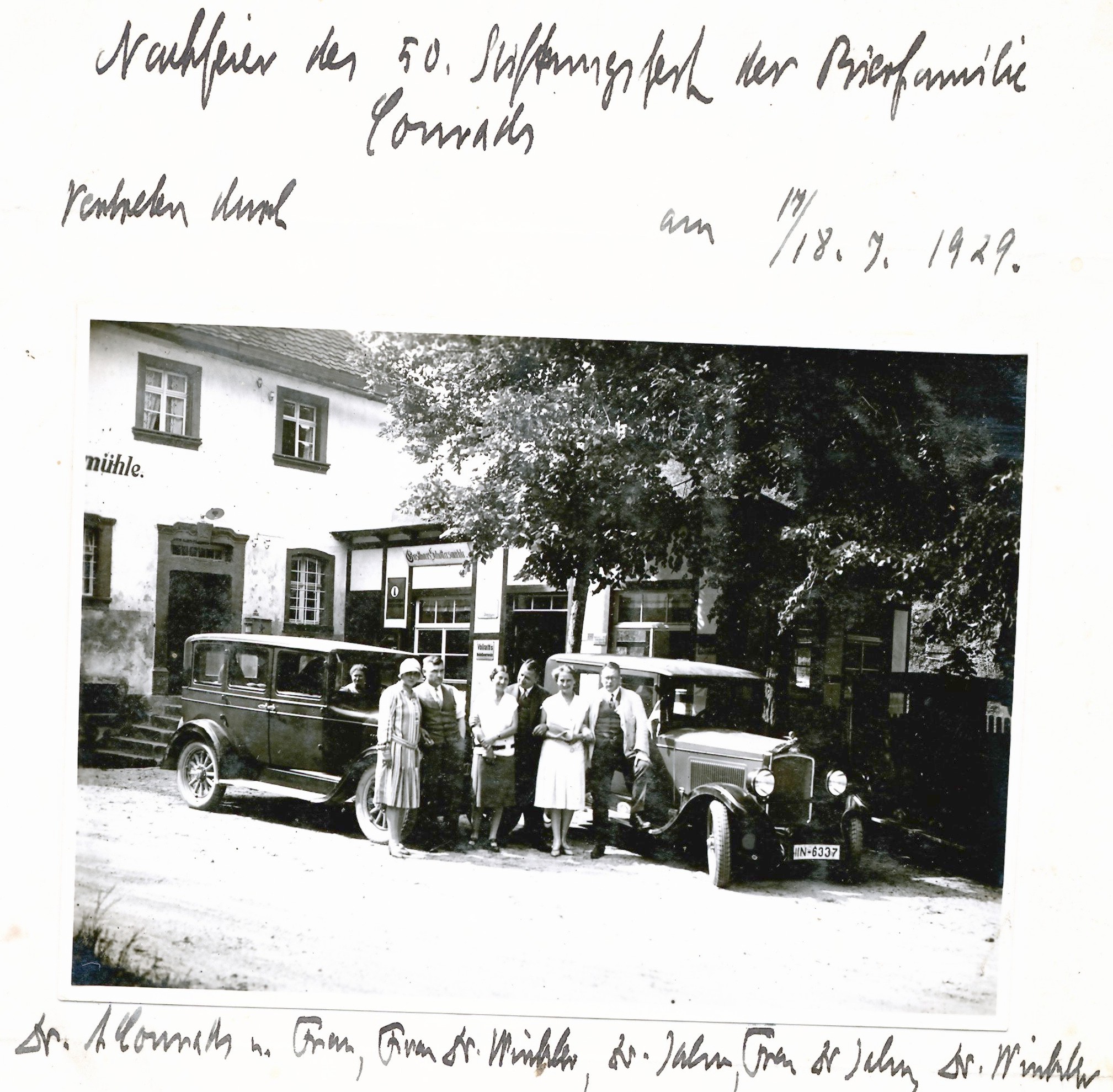 Vor dem alten Anbau der Schottersmühle, im Juli 1929 Vor dem alten Anbau der Schottersmühle, im Juli 1929
