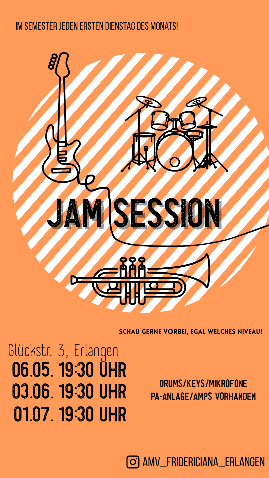 Plakat zu den Jam Sessions, Künstler unbekannt Plakat zu den Jam Sessions, Künstler unbekannt