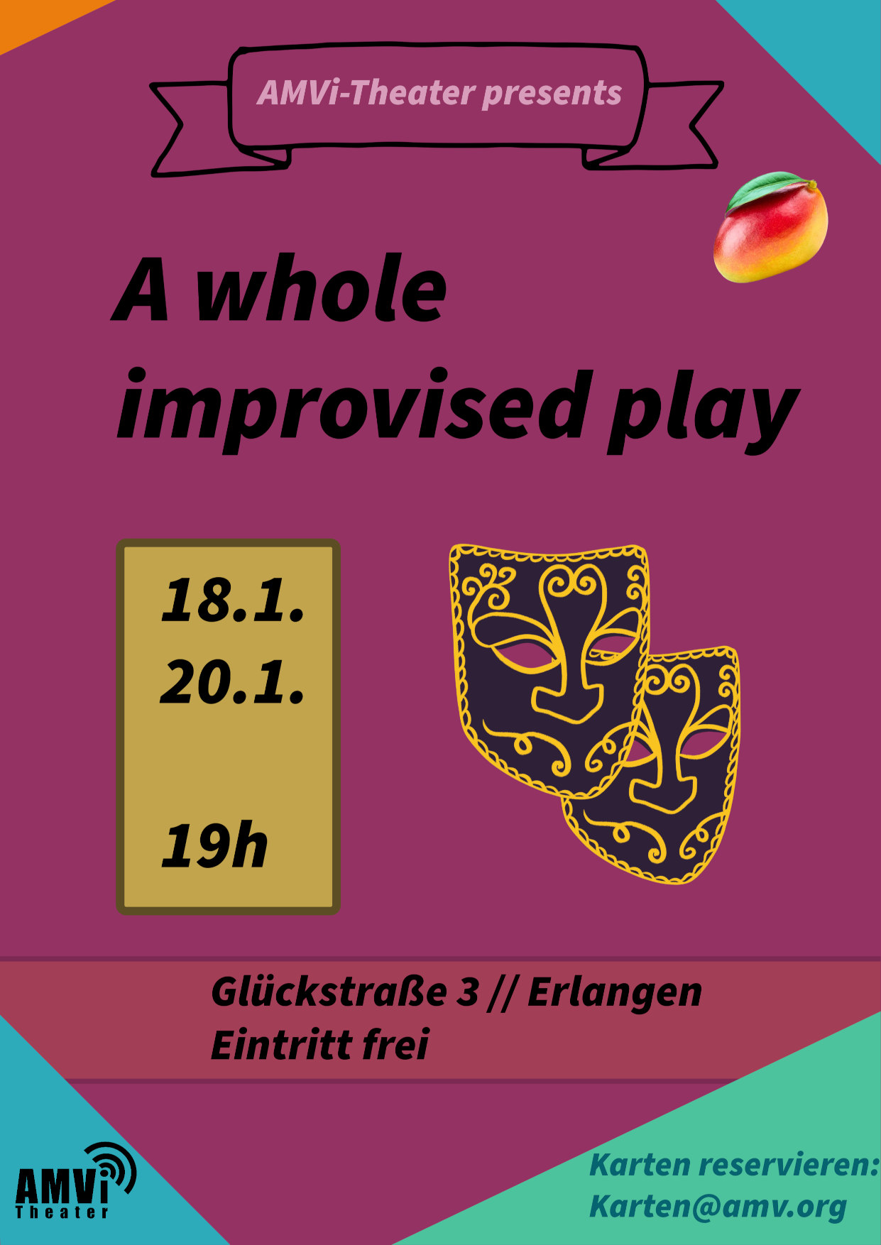 Plakat zum Improtheater, Künstler unbekannt Plakat zum Improtheater, Künstler unbekannt